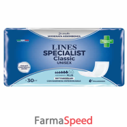 pannolone lines specialist classic rettangolare con barriera 30 pezzi