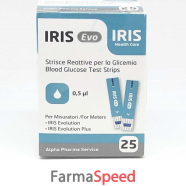 strisce misurazione glicemia iris evo 25 pezzi