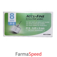 ago per penna da insulina accu-fine pen needle accu-chek gauge 31 x 8mm 100 pezzi