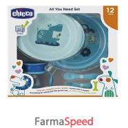 chicco set pappa 12 mesi+ azzurro