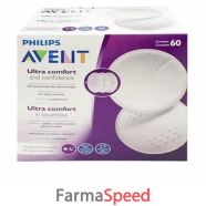 avent coppette assorbilatte ultra comfort 60 pezzi