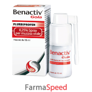 benactiv gola*spray mucosa os 15 ml 0,25%