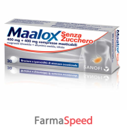 maalox*30 cpr mast 400 mg + 400 mg senza zucchero aroma frutti rossi