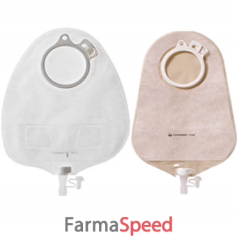 sacca per urostomia ricoperta in tessuto non tessuto bianco con valvola di scarico a scomparsa alterna mio uro multichamber sistema a 2 pezzi foro 60mm capacita' maxi 456 30 pezzi