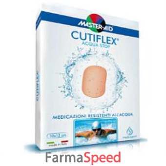 medicazione adesiva impermeabile trasparente master-aid cutiflex 14x14 5 pezzi