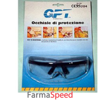 occhiale di protezione con lente incolore in policarbonato