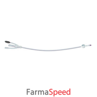 catetere foley in silicone trasparente a 3 vie con palloncino 5-30ml diametro ch20 6,66mm lunghezza 40cm
