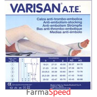 varisan ate 18 mmhg calza autoreggente punta aperta colore bianco misura 4 1paio
