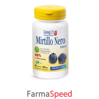 longlife mirtillo nero 25% antocianidine 50 capsule vegetali