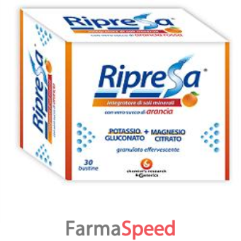 ripresa 30bust 10g integratore alimentare di magnesio e potassio bustine effervescenti utile negli stati di stanchezza