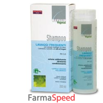 max hair vegetal shampoo per lavaggi frequenti 200 ml