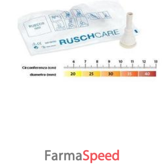 catetere esterno ruecco tipo condom in lattice sintetico wirupren con sistema di raccordo e fascetta biadesiva in idrocolloide 30mm 30 pezzi