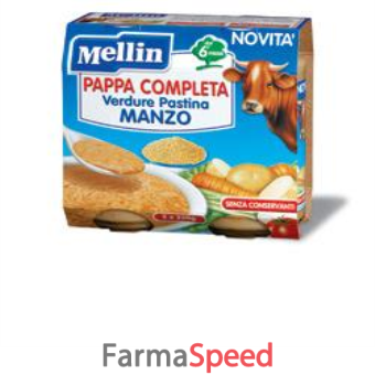 mellin pappa completa manzo 250 g 2 pezzi