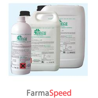 disinfettante ad azione ossidante a base di sodio ipoclorito e sodio cloruro per ambiente e superfici decs ambiente 5l