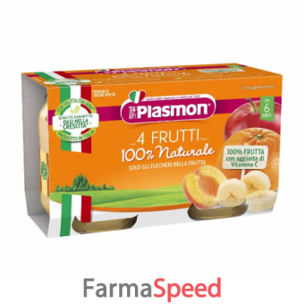 plasmon omogeneizzato 4 frutti 2 x 104 g