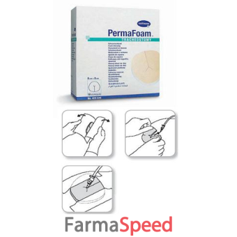 medicazione permafoam tracheostomy in schiuma di poliuretano per tracheostomia 8x8x10p