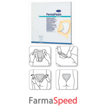 medicazione sagomata permafoam sacral in schiuma di poliuretano con adesivo 22x22cm 3pz