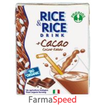 rice&rice bevanda di riso con cacao con cannuccia 200 ml