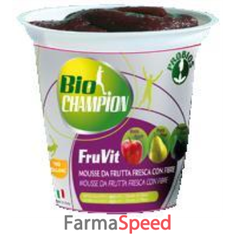 biochampion fruvit mousse di frutta con fibre senza zucchero 125 g