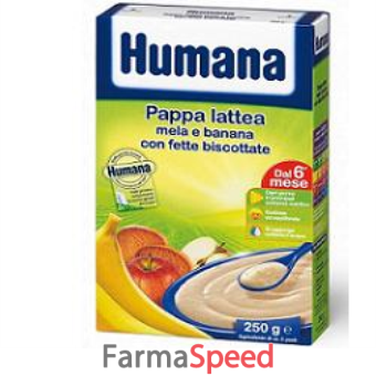 humana pappa lattea mela banana con fette biscottate 250g