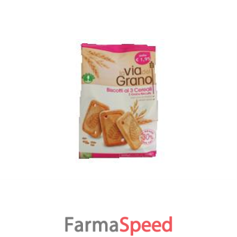 la via del grano biscotti ai 3 cereali 300 g senza uova
