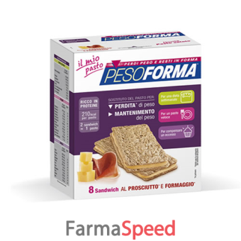pesoforma sandwich prosciutto/formaggio 8 pezzi (4 pasti)