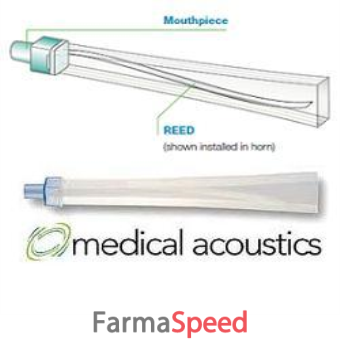 aspiratore di mucosita' monocamera lung flute flauto polmonare terapeutico composto da 1 corno 1 boccaglio rimovibile e 14+1 ance di ricambio per homecare