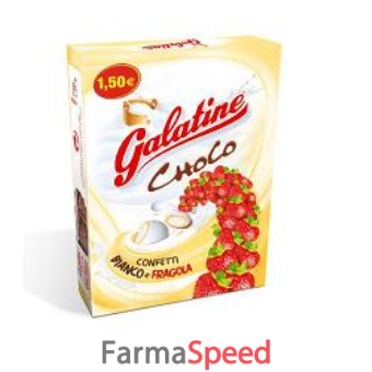 galatine confetto duro con cuore di galatine e guscio al cioccolato bianco aroma fragola