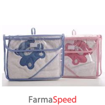 unico set bagnetto neonato celeste