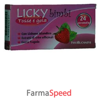 licky bambini tosse gola 24 caramelle fragola