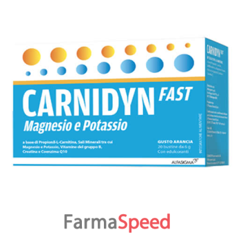 carnidyn fast integratore di magnesio e potassio 20 bustine 6 g