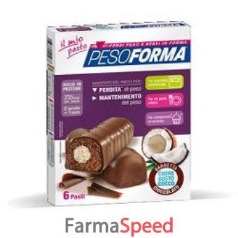 pesoforma barretta cuore cocco 6 pasti 12 pezzi