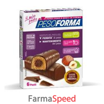 pesoforma barretta cuore nocciola 6 pasti 12 pezzi
