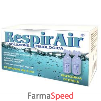 respirair soluzione fisiologica per fumigazioni/aerosol 18 ampolle