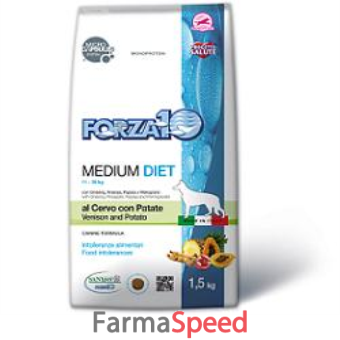 forza10 medium diet con cervo e patate per cani di media taglia microcapsules 12 kg