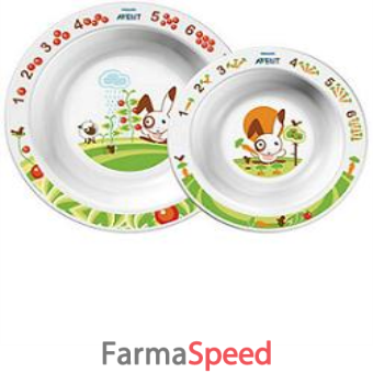 avent set 2 piatti fondi 6 mesi+