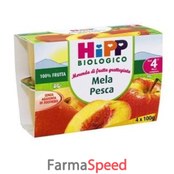 hipp biologico frutta grattugiata mela pesca 4 x 100 g