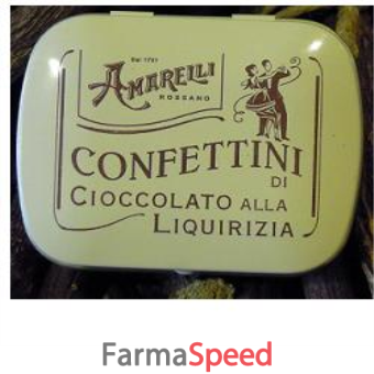 confettini di finissimo cioccolato al latte alla liquirizia 24 pezzi scatola di metallo 20 g