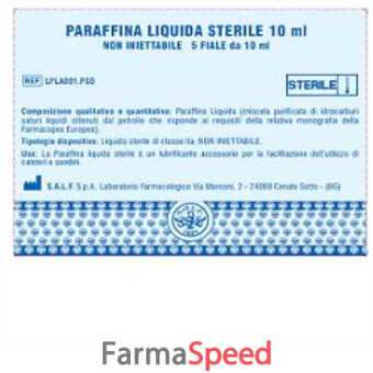 paraffina liquida sterile lubrificante 5 fiale 10 ml