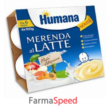 humana merenda mela albicocca 4 x 100 g