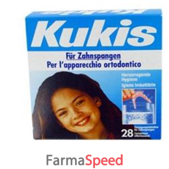 kukis cleanser 28 compresse per pulizia apparecchi ortodontici