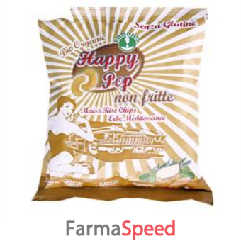 happy pop mais & riso chips erbe mediterranee 45 g senza lievito