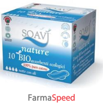 soavi nature bioassorbenti ali notte 10 pezzi