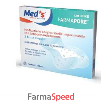 meds pore medicazione adesiva impermeabile 10x8 cm 5 pezzi