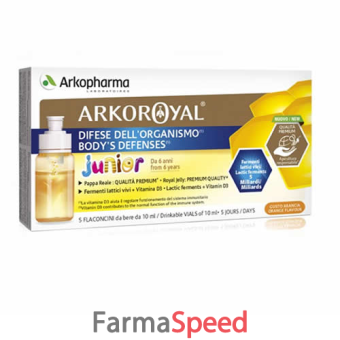 arkoroyal difese junior pappa reale 5 flaconcini 50 ml