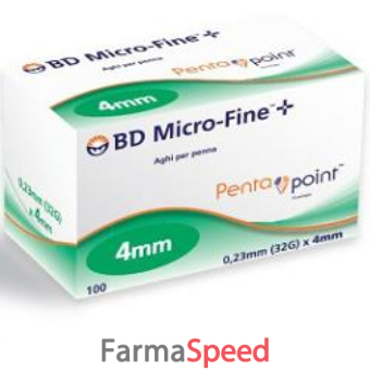 ago per penna da insulina bd microfine pentapoint gauge 32 4 mm 100 pezzi