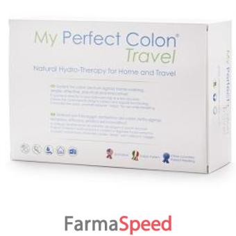 my perfect colon care travel lavaggio intestinale kit composto da my perfect colon care + filtro con adattatore rubinetto+ adattatore universale +cannula rettale 12 pezzi +astuccio