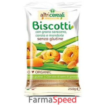 altricereali biscotti di grano saraceno con carota e mandorle bio 250 g