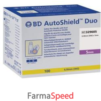 ago per penna da insulina bd autoshield duo gauge 30 lunghezza 5 mm 100 pezzi