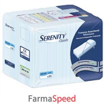 traversa salvamaterasso per incontinenza serenity classic aloe 60x90cm 15 pezzi farmability